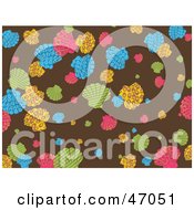 Clipart Illustration Of A Brown Background Of Colorful Scallop Shells by Prawny