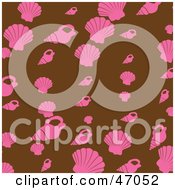 Poster, Art Print Of Brown Background Of Pink Shells