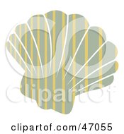 Clipart Illustration Of A Stripe Patterned Gray Scallop Sea Shell by Prawny
