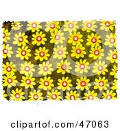 Clipart Illustration Of A Background Of Happy Yellow Daisies