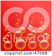 Clipart Illustration Of A Red Background With Shiny Bubbles