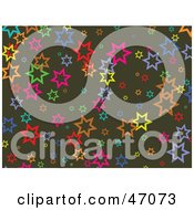 Poster, Art Print Of Brown Background With Colorful Stars