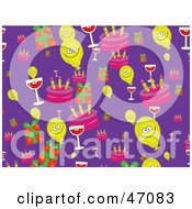 Poster, Art Print Of Happy Balloons With Cake Gifts And Wine