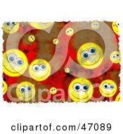 Poster, Art Print Of Background Of Grungy Happy Faces