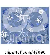 Poster, Art Print Of Blue Grunge Background Of Snowflake Stars