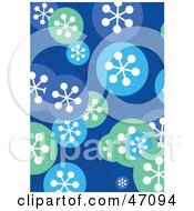 Poster, Art Print Of Funky Blue Background With Snowflake Circles