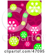 Poster, Art Print Of Funky Pink Background With Colorful Retro Circles