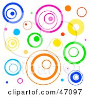 Poster, Art Print Of Funky White Background With Retro Circles