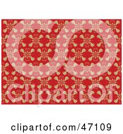 Clipart Illustration Of A Victorian Styled Background With A Pattern On Red