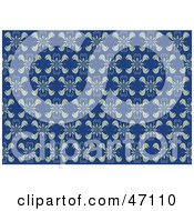 Poster, Art Print Of Victorian Styled Background With A Pattern On Blue
