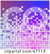Clipart Illustration Of A Background Of White Blocks On Gradient Blue And Purple