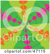 Clipart Illustration Of A Green Orange And Pink Kaleidoscope Background