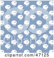 Poster, Art Print Of Blue Background Of White Aliens