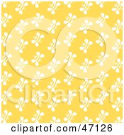 Clipart Illustration Of A Yellow Background With Rows Of White Bees