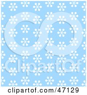 Poster, Art Print Of Blue Background Of White Snowflakes