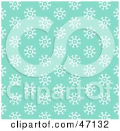 Clipart Illustration Of A Green Background Of White Snowflakes