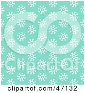 Poster, Art Print Of Green Background Of White Snowflakes