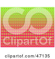 Clipart Illustration Of A Gradient Green To Pink Halftone Background