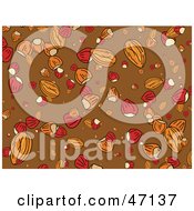 Poster, Art Print Of Brown Background Of Nuts
