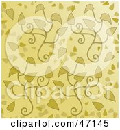 Clipart Illustration Of A Beige Background Of Falling Leaves And Vines