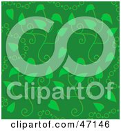 Poster, Art Print Of Green Background Of Circles And Leaves