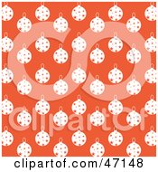 Clipart Illustration Of An Orange Background With Rows Of White Christmas Baubles by Prawny