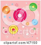 Clipart Illustration Of A Pink Background With Funky Circles And Spirals by Prawny