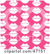 Clipart Illustration Of A Pink Background Of Luscious White Lips by Prawny