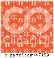 Orange Background Of White Molecules