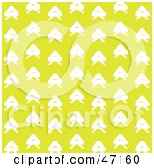 Clipart Illustration Of A Yellow Background Of White Mushrooms Or Aliens