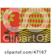 Clipart Illustration Of An Abstract Orange And Green Leaf Background