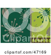 Clipart Illustration Of An Abstract Green And Gray Flower Background