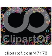 Clipart Illustration Of A Black Background Bordered With Colorful Circles
