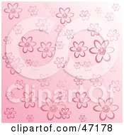 Clipart Illustration Of A Pink Background Of Flowers