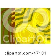 Clipart Illustration Of An Abstract Background Of Green And Yellow Leaf Designs by Prawny