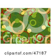 Poster, Art Print Of Green Background Of Colorful Circles