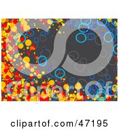 Poster, Art Print Of Gray Background Of Blue And Orange Dots And Circles