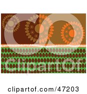Poster, Art Print Of Abstract Background Of Leaf Circles And Rows