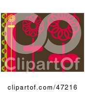 Clipart Illustration Of An Abstract Pink And Brown Flower Background