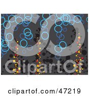 Poster, Art Print Of Gray Background Of Blue Circles And Grunge