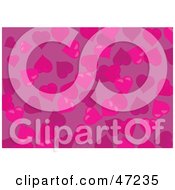 Clipart Illustration Of A Pink Background Of Love Hearts