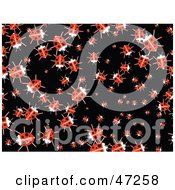 Clipart Illustration Of A Black Background With Scattered Ladybugs