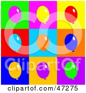 Royalty Free RF Clipart Illustration Of A Warhol Inspired Balloon Background by Prawny