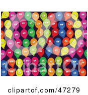 Royalty Free RF Clipart Illustration Of A Background Of Happy Smiling Party Balloons by Prawny