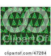 Royalty Free RF Clipart Illustration Of A Green Background Of Decorated Christmas Trees by Prawny
