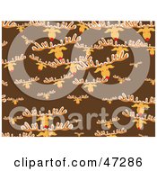 Poster, Art Print Of Brown Background Of Rudolph Heads