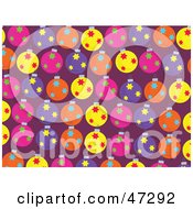 Poster, Art Print Of Purple Background Of Colorful Star Patterned Baubles