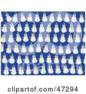 Poster, Art Print Of Blue Background Of Snowmen