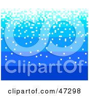 Poster, Art Print Of Gradient Blue Background With Falling White Pixels