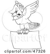 Poster, Art Print Of Bald Eagle Hawk Or Falcon Flying A Sign Outline